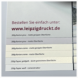 Visitenkarten 1-seitig Ansicht Papier für Visitenkarten