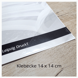 Mappen mit Klebeecke Detailansicht der Klebeecke