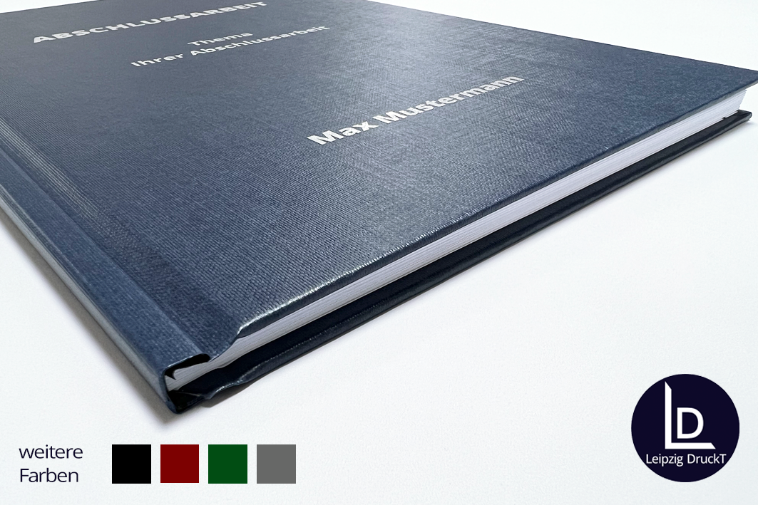 Abschlussarbeiten im Hardcover Leinenstruktur