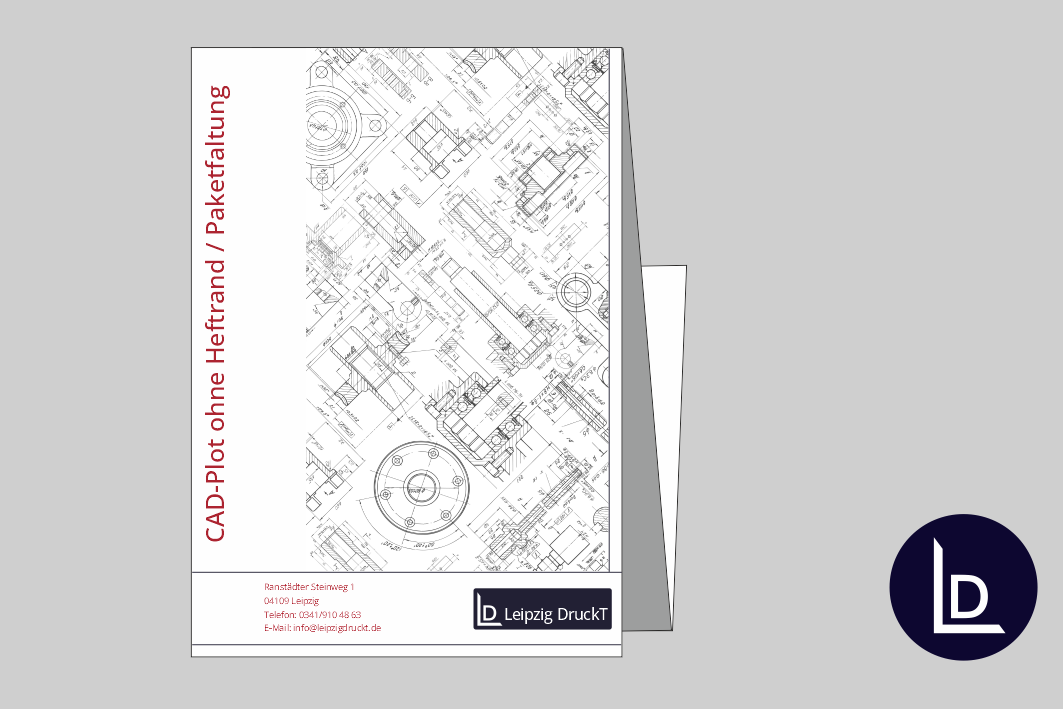 CAD-Plots gefaltet ohne Heftrand  