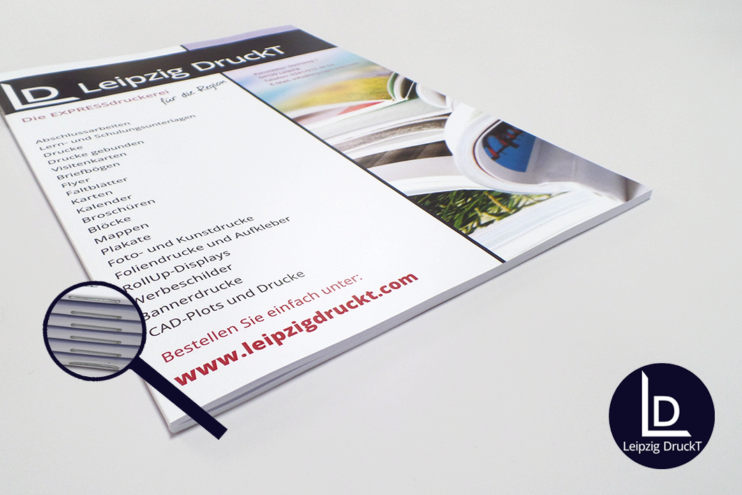 Broschüren mit Klammerheftung - bis 1000 Stück & max. 24 Seiten