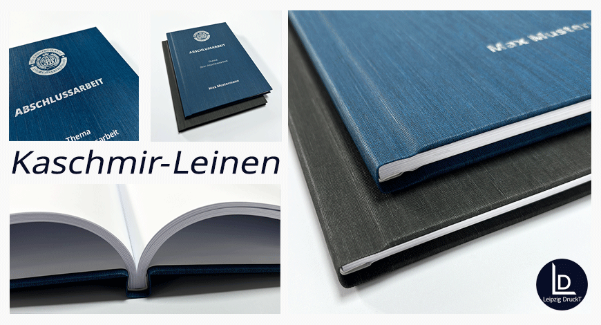 Abschlussarbeiten im Hardcover Kaschmir Leinen