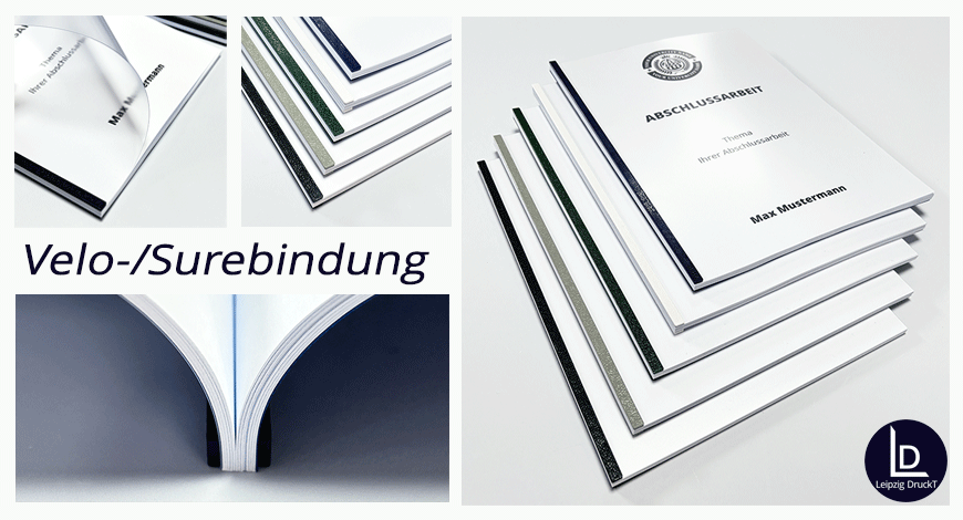 Abschlussarbeiten im Softcover mit Velo/Surebindung