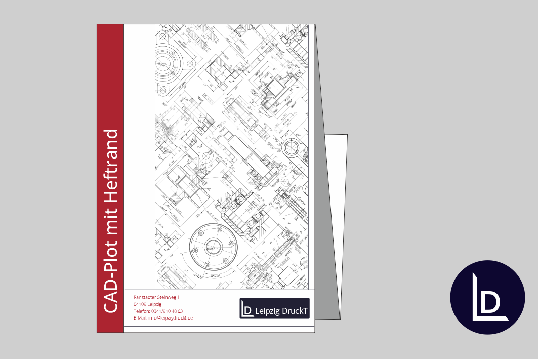 CAD-Plots gefaltet mit Heftrand  