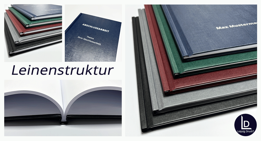 Abschlussarbeiten im Hardcover Leinenstruktur