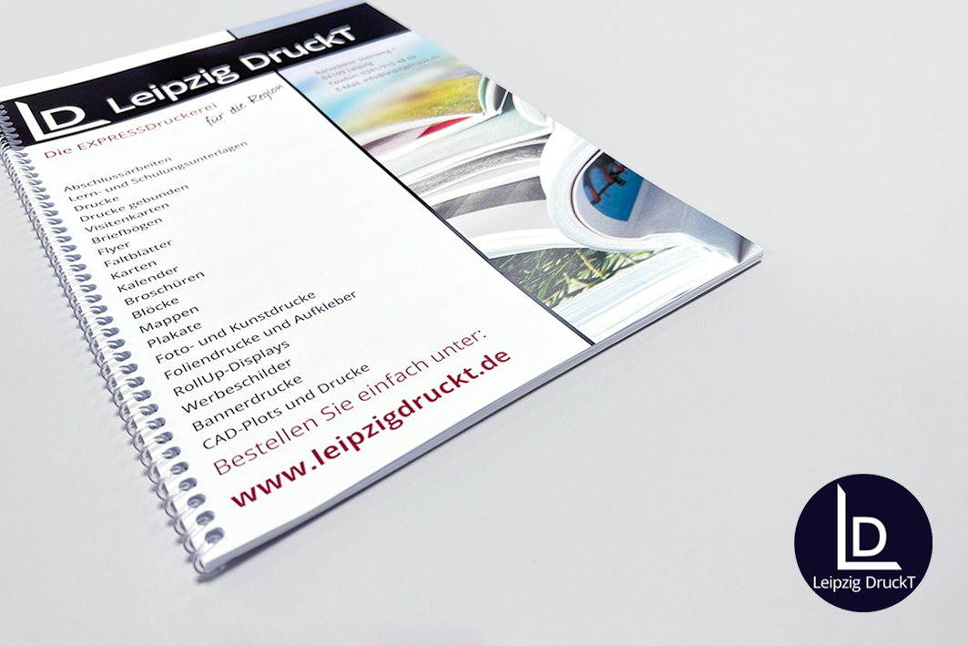 Broschüren mit Coilbindung - bis 200 Stück & max. 300 Seiten
